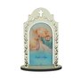 Capela do Santo Anjo da Guarda em MDF e Detalhes Vazados - Azul - 16cm