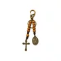 Chaveiro Dezena Aberta Madeira Nossa Senhora Das Graças Marrom Clara 8mm