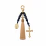 Chaveiro Dezena Aberta Pérola Mesclada Nossa Senhora Das Graças Azul Escura 10mm