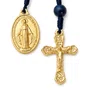 Chaveiro Dezena Aberta Pérola Mesclada Nossa Senhora Das Graças Azul Escura 10mm