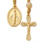 Chaveiro Dezena Aberta Pérola Mesclada Nossa Senhora Das Graças Bege 8mm