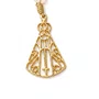 Chaveiro Dezena Cristal Dourado Nossa Senhora Aparecida Rosa Claro Translúcido