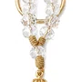 Chaveiro Dezena Cristal Dourado Nossa Senhora Aparecida Transparente