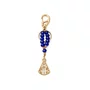 Chaveiro Dezena Cristal Dourado  Nossa Senhora Aparecida Azul Escuro