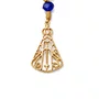 Chaveiro Dezena Cristal Dourado  Nossa Senhora Aparecida Azul Escuro