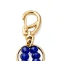 Chaveiro Dezena Cristal Dourado  Nossa Senhora Aparecida Azul Escuro