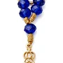 Chaveiro Dezena Cristal Dourado  Nossa Senhora Aparecida Azul Escuro