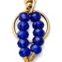 Chaveiro Dezena Cristal Dourado  Nossa Senhora Aparecida Azul Escuro