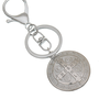 Chaveiro com Medalha de São Bento e Mosquete em Metal - Prata