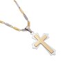 Colar com Crucifixo 3D e Oração do Pai Nosso em Inox - Dourado