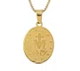 Colar de Inox com Medalha Nossa Senhora Das Graças Oval Dourado