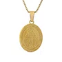 Colar de Inox com Medalha Nossa Senhora Das Graças Oval Dourado
