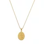 Colar de Inox com Medalha Nossa Senhora Das Graças Oval Dourado