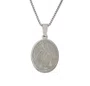 Colar de Inox com Medalha Nossa Senhora Das Graças Oval Prata