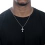 Colar Masculino com Crucifixo de São Bento Gravado a Laser em Inox - Prata