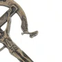Cordão de Couro com Crucifixo da RCC em Metal - Ouro Velho