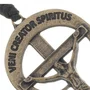Cordão de Couro com Crucifixo da RCC em Metal - Ouro Velho