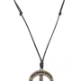 Cordão de Couro com Crucifixo da RCC em Metal - Ouro Velho