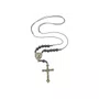 Cordão Dezena Escudo de São Miguel Pérola Preto 8mm