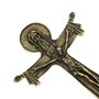 Crucifixo de Mesa da Santíssima Trindade de Metal em Ouro Velho - 11cm