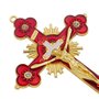 Crucifixo de Mesa com Strass - Vermelho 13,5cm Crucifixo de Mesa com Strass - Vermelho 13,5cm
