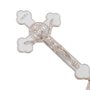 Crucifixo de metal com São Bento 10cm - branco