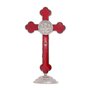 Crucifixo de Metal com São Bento 10cm - Vermelho