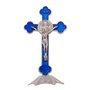 Crucifixo de Metal com São Bento 13cm - Azul