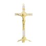 Crucifixo de Metal com São Bento Dourado Luxo 25cm