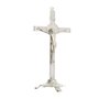 Crucifixo de Metal com São Bento Prata Luxo 25cm