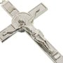 Crucifixo de Metal com São Bento Prata Luxo 25cm