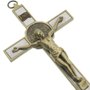 Crucifixo de São Bento para Parede em Metal - Bronze 17cm
