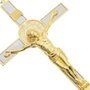 Crucifixo de parede São Bento - Dourado 17,5cm
