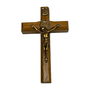 Crucifixo de Parede com Medalha São Bento em Madeira - 8cm