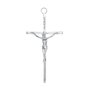 Crucifixo de Parede em Metal com Formato Quadrado Prata - 14cm