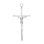 Crucifixo de Parede em Metal com Formato Quadrado Prata - 14cm
