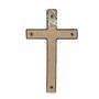 Crucifixo de Parede em Metal Imitando Madeira em Ouro Velho - 12,7cm