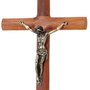 Crucifixo de Parede Redondo em Madeira de Demolição - 19cm