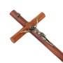 Crucifixo de Parede Redondo em Madeira de Demolição - 19cm