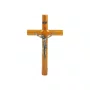 Crucifixo de Parede Redondo em Madeira de Demolição - 19cm
