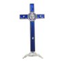 Crucifixo de mesa São Bento - Azul 21cm