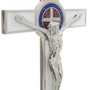 Crucifixo de Mesa São Bento - Branco 21cm