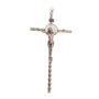 Crucifixo de São Bento em metal trabalhado - cobre 21cm