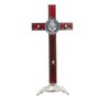 Crucifixo de Mesa São Bento - Vermelho 21cm