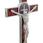 Crucifixo de Mesa São Bento - Vermelho 21cm