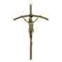 Crucifixo de Parede de São João Paulo II em Metal Ouro Velho - 23cm