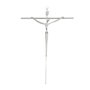 Crucifixo Estilizado de Parede Quadrado - Metal - 28cm - Prata