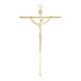Crucifixo Estilizado de Parede Quadrado - Metal - Dourado - 21cm