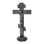 Crucifixo Trabalhado em Metal Prata Envelhecida 17,5cm