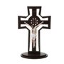 Crucifixo com medalha de São Bento gravada a laser e cristo em resina 28cm